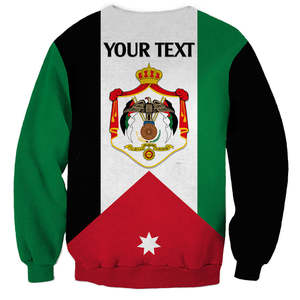 Venta al por mayor Hachemita <span class=keywords><strong>JOR</strong></span> Impresión completa Bandera Patrón gráfico O-cuello Manga larga Casual ODM Custom100 % Poliéster Jersey de hombre - Product Image 2