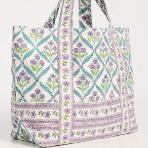 Custom <b>Large</b> Capacity All-Floral Printed Canvas Tote <b>Bag</b> for Women Embroidery Open Top <b>Beach</b> <b>Bag</b> Summer Spring Winter Portable - Product Image 3
