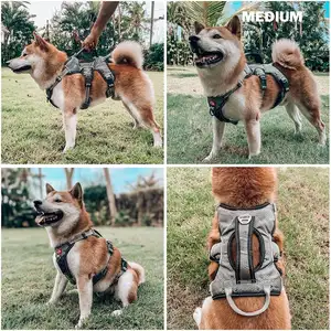 Dog Harness Dual Escape Proof Leash 5 Point Adjustable Fit Harness For Comfort Handle Dog Lift Harness