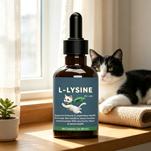 Gouttes de lysine personnalisées avec logo de marque pour le soutien antiviral du virus de l'herpès félin chez les chats - Product Image 1