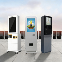 Kiosque de stationnement en libre-service extérieur sur pied de 21,5 pouces avec lecteur de codes-barres SDK, prend en charge les paiements par carte de crédit, espèces et codes-barres