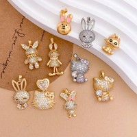 Collier pendentif lapin et chaton mignons de dessin animé, design de niche, accessoires de vente en gros en dropshipping