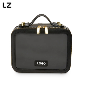 LZ grande capacità personalizzabile doppio strato di pelle custodia per il trucco portatile da viaggio Organizer cerniera impermeabile borsa cosmetica <span class=keywords><strong>Trousse</strong></span> - Product Image 3