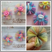 Bobine de tulle en maille à pois argentés dégradé irisé de 7,5 cm pour accessoires capillaires DIY, pâtisserie, emballage cadeau de fête