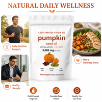 Cápsulas de Aceite de Semilla de Calabaza, 180 Unidades, 3000mg, Prensado en Frío, Virgen, Saw Palmetto, Apoyo Diario para el Bienestar, OEM, ODM, Marca Privada