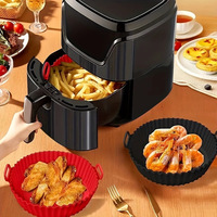 Moule en silicone rond pour friteuse, revêtement en silicone de qualité alimentaire, tampon antiadhésif réutilisable, plateau