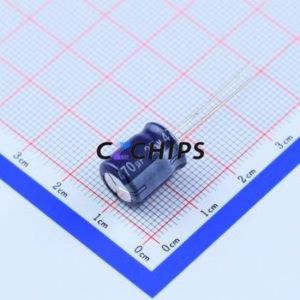 Condensador Electrolítico de Aluminio de Montaje Pasante ERE1EM471G13OT, Componente de Montaje Pasante (THT), D10xL13mm 470uF 20% 25V 5mm - Product Image 2