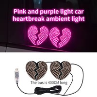 Nouvel écran LED USB pour l'intérieur de la voiture, écran d'affichage en forme de cœur, lumières d'ambiance et néon pour une installation universelle sur les voitures