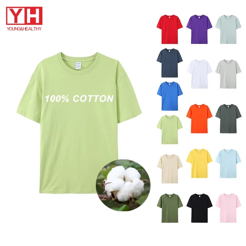 Transfert de chaleur Logo T-shirt personnalisé coton unisexe T-shirt de haute qualité en vrac T-shirt pour hommes