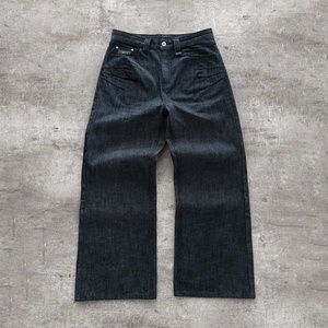 Manufacturer Custom Designer Oversize Vintage Stretch <b>Boot</b> Cut Wide Leg Japanese Salvage Raw Selvedge Denim <b>Pant</b> Baggy Jeans - Product Image 1