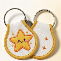 Porte-clés brodé personnalisé, fabrication OEM, vente en gros, porte-clés en tissu de forme variée, tout design, directement du fabricant