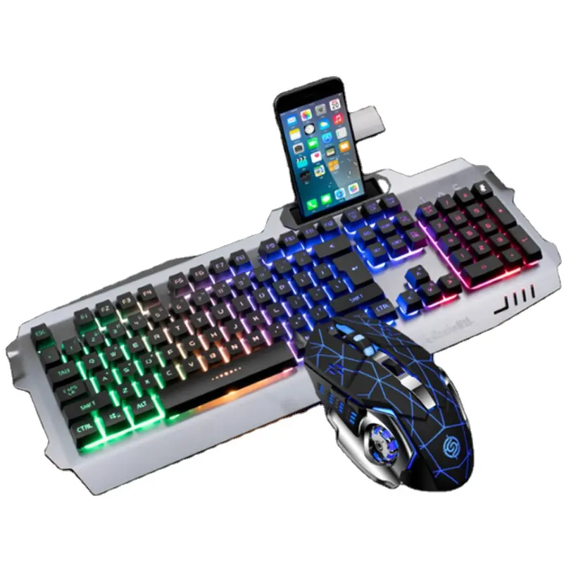 for Viper k18 character luminous aluminum alloy metal keyboard and mouse wired set eating chicken luminous game Amazon