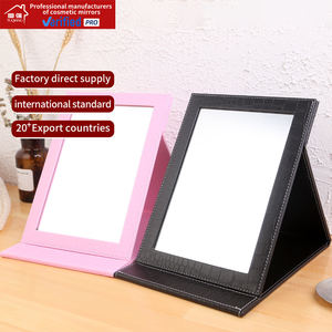 Miroir de maquillage de couleur personnalisé portable miroir de courtoisie compact à usage familial et miroir compact pliable en PU - Product Image 2