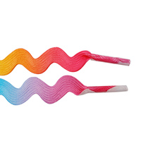 Lacets Weiou 7 mm arc-en-ciel colorés, nouveaux lacets mignons pour femmes et hommes, longueur personnalisée, lacets en ruban en forme de S
