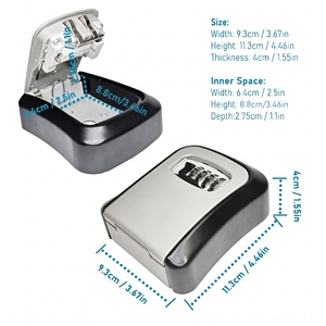 Caja <span class=keywords><strong>de</strong></span> Seguridad para Llaves, Montada en la Pared, Resistente a la Intemperie, Caja <span class=keywords><strong>de</strong></span> Almacenamiento Segura para Llaves, Mini Casillero Exterior - Product Image 2