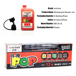 Bán buôn gói 12 xóa được bơm lại bảng trắng đánh dấu mực chai 12 màu sắc mỗi cho trẻ em của bảng vẽ lớp học sử dụng - Product Image 5