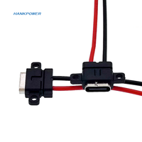 Prise femelle étanche USB Type C 2P avec câble de charge à vis