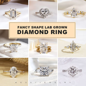 แหวนเพชรทรงมรกตสีน้ำเงิน รุ่น MSR-1821 PT950 สำหรับผู้หญิง จาก Messi Jewelry - Product Image 5