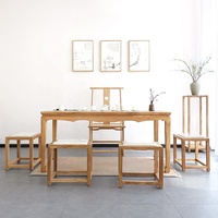 Ensemble de meubles de salon en bois massif de style chinois Kung Fu, table à thé antique, table à manger et chaises pour appartement