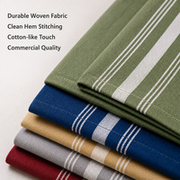 Serviettes de table en tissu rayées réutilisables faites à la main pour bistro, 18x22 pouces, 240 g/m², en polyester filé MJS teint en fil, pour hôtels et restaurants, vente en gros