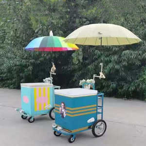 Chariot Pousse-Pousse en Acier Inoxydable pour Vente de Glaces et Esquimaux, un Best-Seller - Product Image 3