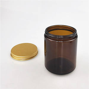 Barattoli in Vetro Ambrato da 100ml con Tappo a Vite e Coperchio Metallico Dorato per Candele - Product Image 4