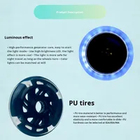 Roues LED sans batterie 100x24mm en PU pour rollers en ligne et trottinettes, roulements 608, fabricant OEM de roues