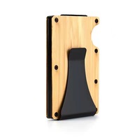 Dompet Kartu Bisnis & ID Berbahan Kayu dengan RFID-Blocking, Langsung dari Pabrik, dengan Pilihan Serpihan Kayu Tanpa Penutup