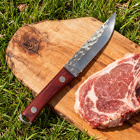 Couteau de camping traditionnel multifonctionnel pratique Chef Star Fait à la main Manche en bois Acier inoxydable Lame de 90 mm Haute affûtitude