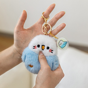 Porte-clés en peluche mignons en forme d'oiseaux qui couinent avec rembourrage en coton PP, vente en gros, ornements de sacs en forme d'oiseaux, figurines de dessins animés - Product Image 5