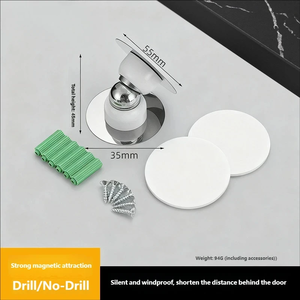 Puissant butoir de <span class=keywords><strong>porte</strong></span> magnétique en acier inoxydable à ressort, <span class=keywords><strong>sans</strong></span> perçage, mini butoirs magnétiques pour chambre à coucher - Product Image 2