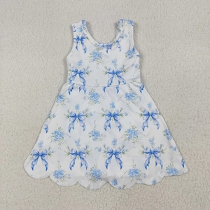 Vestido Enterizo de Yoga para Niña con Lazos de Flores - Product Image 1