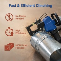 Machine à riveter électrique portable sans rivets 1,4 kW 220 V pour la fixation de brides TDC de conduits CVC, pour tôles de 1,5 à 3,5 mm