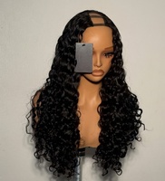 Perruques transparentes longues et volumineuses en cheveux humains indiens bruts Remy, ondulés naturels, avec partie en U, en cheveux de vison, à cuticules entièrement alignées, Super Naturel