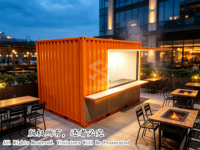 Kiosque de vente préfabriqué moderne et portable pour viande grillée, café et restauration rapide, en conteneur de 10 ou 20 pieds