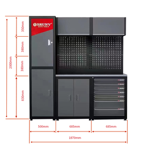 Ensemble complet d'outils <span class=keywords><strong>de</strong></span> <span class=keywords><strong>jardin</strong></span> pour l'entretien des véhicules, armoire <span class=keywords><strong>de</strong></span> rangement, Table d'établi en acier inoxydable - Product Image 1