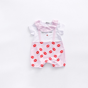Vêtements de boutique pour enfants en gros, combinaison bébé en coton biologique style bohème avec pois - Product Image 3
