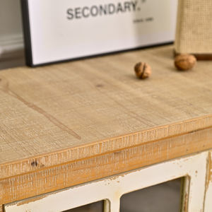 INNOVA White Panel Modern Handmade Durable <b>Sideboard</b> Accent Design Farmhouse Hotel <b>Glass</b> Door Living Room Kitchen Dining Use - Product Image 5