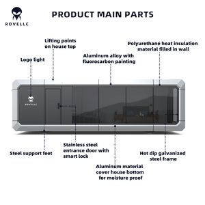 منزل حاوية منزل كبسولة مسبقة الصنع مع ألواح شمسية للعيش خارج الشبكة - Product Image 3