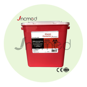 Contenedor para agujas y objetos punzocortantes de moldeo por inyección rojo de <span class=keywords><strong>7L</strong></span> para uso hospitalario, marca JNCMED, modelo JNC007L - Product Image 1