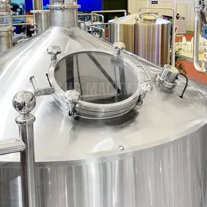 Chaleira de cerveja 2000l para fabricação artesanal, equipamento de produção de cerveja e álcool