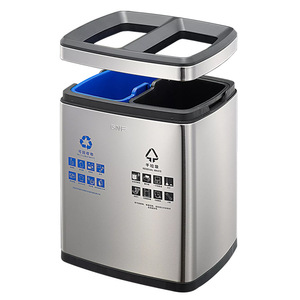 Poubelles de recyclage en acier inoxydable, 40L pour usage commercial, adaptées aux couloirs, ascenseurs, bureaux et salons ; 12L - Product Image 4