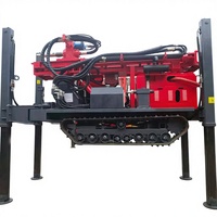 Foreuse rotative hydraulique sur chenilles pour puits d'eau avec moteur diesel et profondeur de forage de 200 m