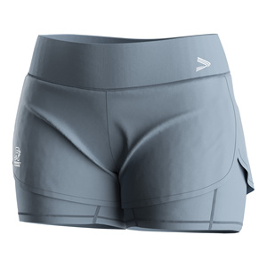 Shorts Deportivos de Doble Capa para Mujer con Bolsillos y Orificios Laterales Transpirables con Láser para Maratón - Product Image 1