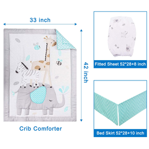 Juego <span class=keywords><strong>de</strong></span> Ropa <span class=keywords><strong>de</strong></span> Cama <span class=keywords><strong>para</strong></span> <span class=keywords><strong>Cuna</strong></span> <span class=keywords><strong>de</strong></span> Bebé <span class=keywords><strong>de</strong></span> 3 Piezas con Diseño <span class=keywords><strong>de</strong></span> <span class=keywords><strong>Elefante</strong></span>, Tamaño Estándar, <span class=keywords><strong>para</strong></span> Recién Nacidos y Bebés, con Edredón, Sábana Ajustable y Falda <span class=keywords><strong>de</strong></span> <span class=keywords><strong>Cuna</strong></span> - Product Image 4