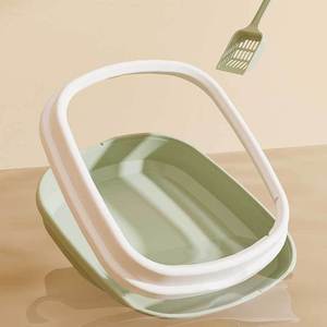 Bac à litière pour chat extra <span class=keywords><strong>large</strong></span> semi-fermé anti-éclaboussures avec construction en plastique - Product Image 3