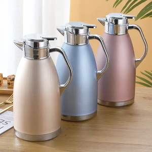 غلاية سفر معزولة من الفولاذ المقاوم للصدأ غلاية قهوة مزدوجة الجدار ومقبض قارورة مفرغة للحفلات - Product Image 5