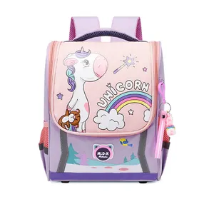 Mochila escolar infantil de alta capacidade, mochila de lona com desenho animado da escola para crianças, estilo de jardim de infância à prova de respingos