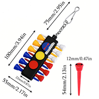 1-Pack Porte-clés de golf personnalisé, imperméable, durable et léger, avec support de tees de golf en plastique à 12 trous et 3 marqueurs de balle