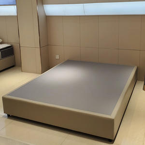 Ensemble de lit double pour hôtel, tête de lit capitonnée, tables de chevet, lits plateforme modernes rembourrés, mobilier de chambre d'hôtel de luxe en bois - Product Image 4